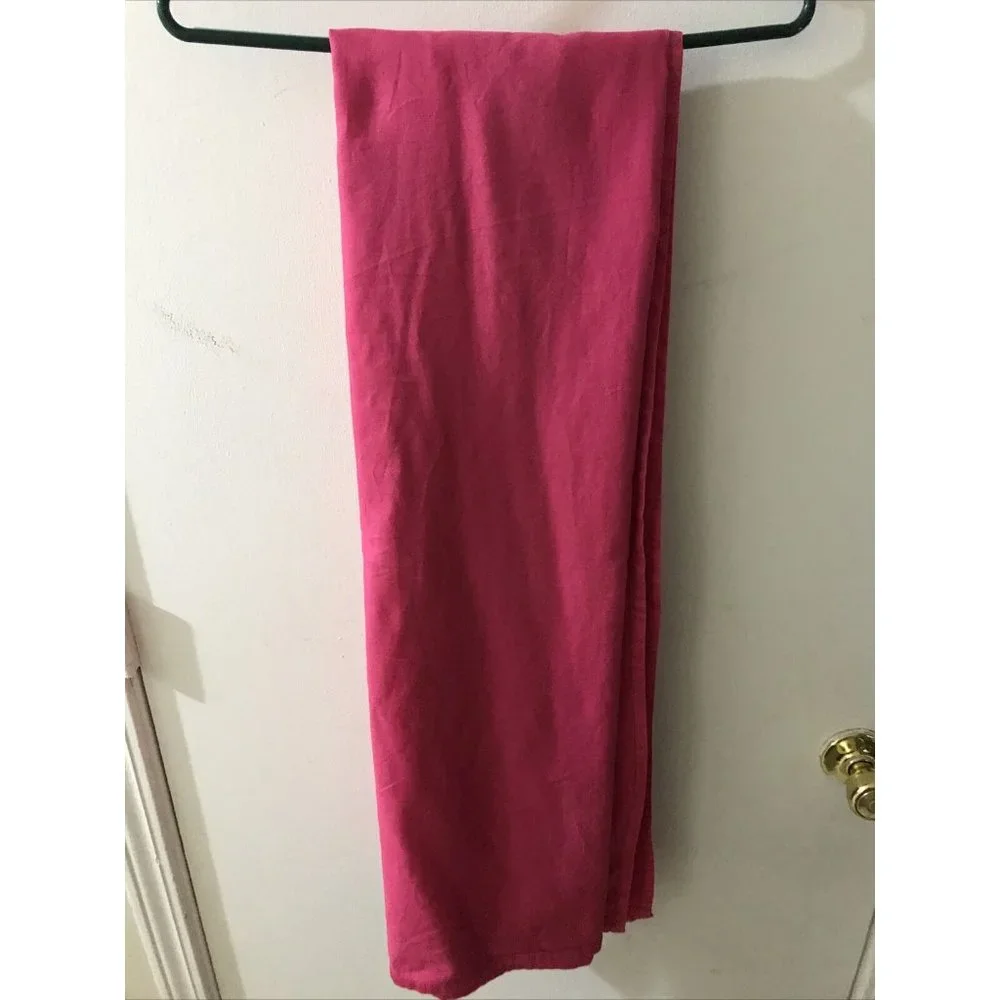 Kids Room Pink Curtain 2 panels 35X 63 Sheet Solid Ribbon Ties Set 100% Cotton